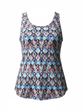 LULAROE | Tank Top Plus Size Geometric Ikat Print Blue‎ Purple Athleisure | 3X